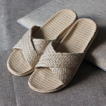 么琳棉麻亚麻拖鞋女士夏天室内编织草鞋麻草编居家四季舒适静音凉托鞋