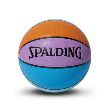 spalding标准7号pu篮球多款印花室内外通用篮球76706y彩虹拼色系列七