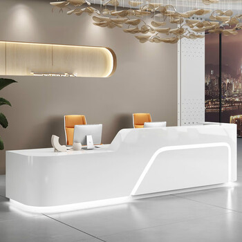 公司前台接待台现代美容院吧台护士站工作台收银台柜台 定制尺寸专拍