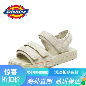 dickies凉鞋男夏季潮流沙滩鞋男士休闲鞋子外穿耐磨凉拖鞋军米色39码