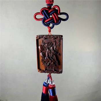 时乾 雷击枣木火神雷神平安扣车挂 护身符牌男女佩戴转运 平安牌车挂