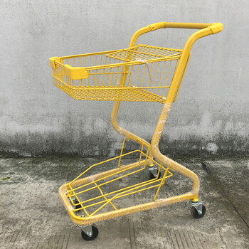 粉色购物车手推车网红摆地摊拍照粉色少女心便利店购物车ktv日式双层