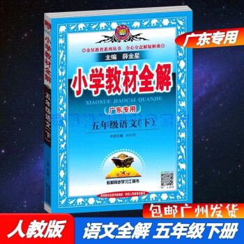 包邮2022春薛金星小学教材全解语文5五年级下册配人教版部编版统编版RJ版同步教材解读详解广东专用版_五年级学习资料