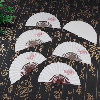 可狄心愿扇心愿卡片带绳子 创意中国风扇子卡片空白复古风贺卡心愿墙