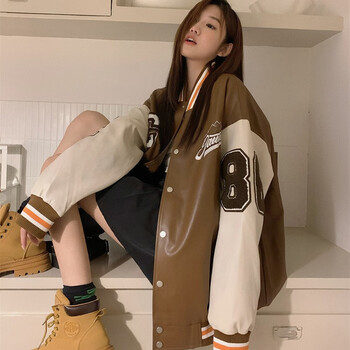 福沛缘初高中学生胖mm加肥加大码外套女200斤春秋棒球服微胖妹妹mm季