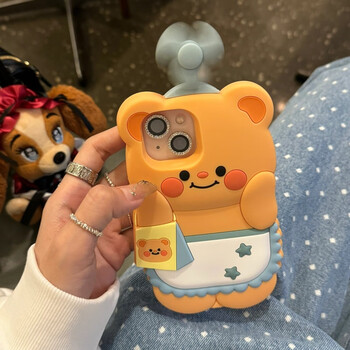 森淳可爱围巾小熊适用iphone15promax手机壳可玩的苹果14pro卡通硅胶