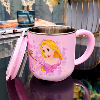 水杯儿童卡通可爱家用喝水杯男女童杯子不锈钢宝宝保温口杯长发公主