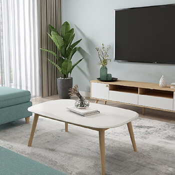 掌上明珠家居茶几北欧实木腿小茶桌客厅烤漆矮桌家具esc6382a茶几1100