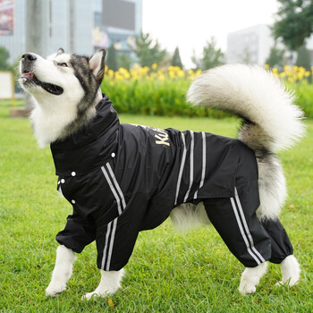 大型犬冲锋衣宠物雨衣四脚防水全包雨披阿拉斯加衣服拉拉边牧泰迪黑色3号 图片价格品牌报价 京东