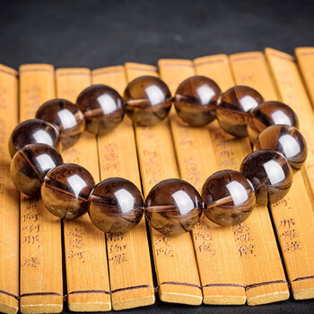 pzck天然茶水晶手链男女款水晶玛瑙佛珠时尚饰品生日礼物茶晶手链16