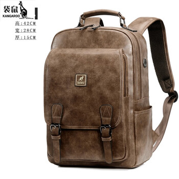 袋鼠kangaroo品牌男士双肩背包潮流时尚防水旅行包大容量学生书包电脑