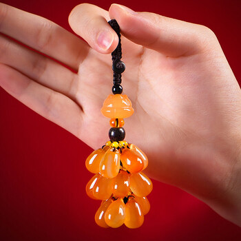 定制玉石汽车钥匙挂件女士宝马钥匙扣链可爱饰品小车锁匙扣男玉髓莲花