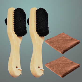 老人头皮鞋油鞋蜡黑色棕色无色补色防水油皮鞋刷擦鞋工具猪毛刷子 2把