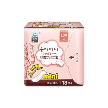 【韩国进口】恩芝(Eun jee)纯棉迷你卫生巾 190mm 18片 1包装