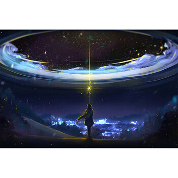 二次元高清海报贴画  宿舍房间动漫意境背景墙装饰墙贴 二次元意境004