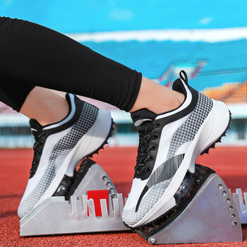 钉鞋女中考体育考试专用鞋男短跑跑鞋田径体测大码立定跳远运动鞋黑色