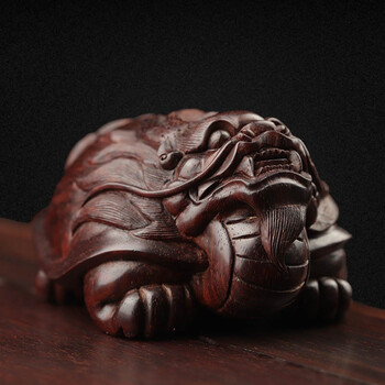 宫藏龙龟摆件印度小叶紫檀木雕工艺品湘工老料手工雕刻小件古风文玩手