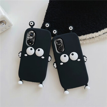 华为honor 50 se手机壳硅胶荣耀50pro保护套全包女款黑煤球软防摔  黑