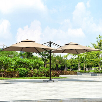 遮阳伞大型休闲户外大太阳伞餐厅广场度假区伞2525米双开双顶方形伞