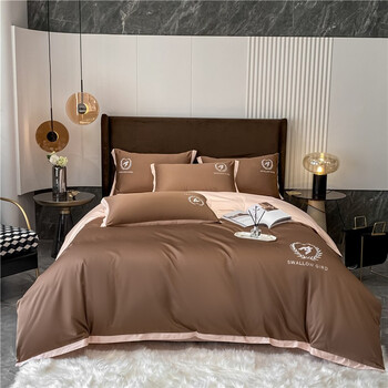 伊伊爱茜系列100s纯色床品四件套(单位:套) 茜-棕色