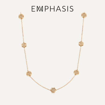 EMPHASIS艾斐诗Timeless「恒」18K玫瑰金啡钻石项链91547N 47厘米