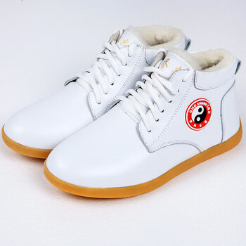 秋冬季太极鞋 太极鞋男女加绒加厚高帮羊毛保暖棉鞋软牛皮牛筋底 鞋码