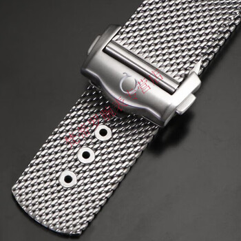 navcon欧米茄表带钢带钛钢海马300超霸007天文台系列编织网带男表