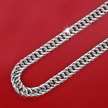 925银男士项链男潮简约厚重霸气嘻哈hiphop街舞男生挂饰粗长款粗约6mm