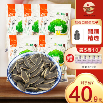 咸陽館品令煮瓜子水煮五香味葵瓜子休閒零食小吃醇香型160g5包