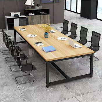 星海纳会议桌长桌简约现代6人8人长方形条形组装办公桌椅组合钢木洽谈