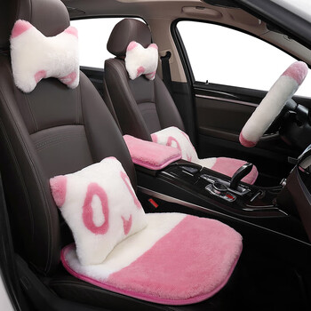 博紫适用于冬季汽车坐垫冬季纯羊毛皮毛一体新款短毛绒保暖座四季通用