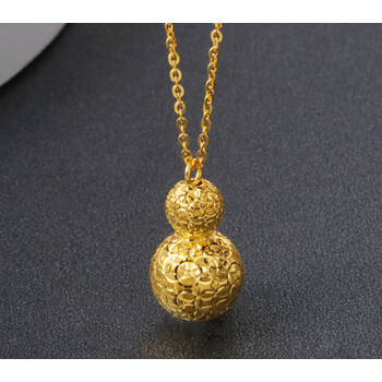 老凤凰款黄金项链999足金吊坠葫芦套链锁骨链金链子送女友礼物260g
