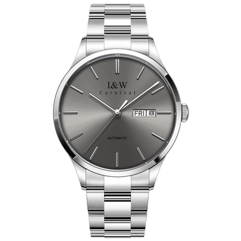 瑞士i&w手表男士全自动机械表男表爱沃驰g530腕表 本色灰面钢带