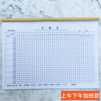 記工薄記工本記工薄建築工人工地考勤表臨時工出勤登記簿個人31天簽到