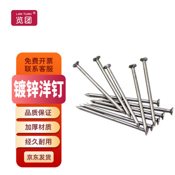 览团 镀锌钢钉洋钉 建筑工地直纹水泥钉挂画钉木工地板钉 (2.0英寸)3.4mm*长50mm 1千克价 