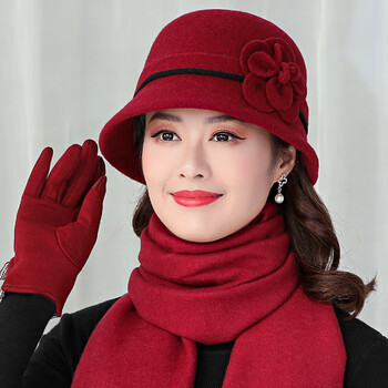 枣红色 均码【帽子 围巾 手套】
