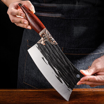 秀禧金利莲华龙泉斩切刀老式手工锻打菜刀锋利家用切