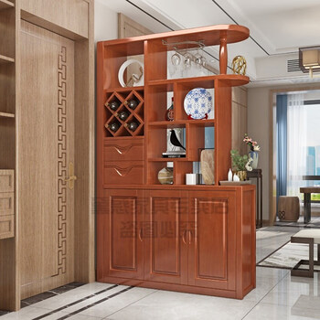 客厅间隔柜 房间隔断 玄关柜客厅隔断实木酒柜客厅屏风柜现代中式隔断