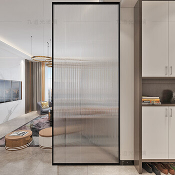 北欧长虹玻璃隔断 钢化长虹玻璃夹丝工装家用北欧轻奢装饰屏风客厅