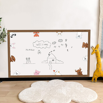 磁善家白板墙贴磁性双层儿童涂鸦墙家用软白板动物派对默认横款竖款请