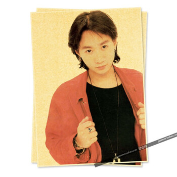 黄家驹beyond乐队怀旧复古牛皮纸海报经典电影酒吧客厅装饰明黄色b3