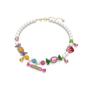 swarovski粉色糖果珍珠满钻项链锁骨链送女友节日礼物糖果项链5652131