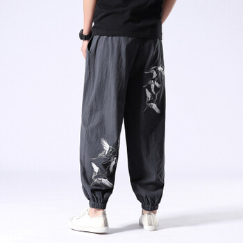 大裆裤男宽松秋冬款中国风长裤男大码胖子常规哈伦灯笼裤男士装休闲裤