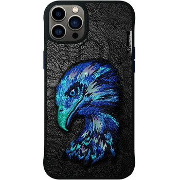 苹果iphone14promax手机壳皮质刺绣13px猛兽狮虎鹰狼豹霸气保护壳