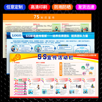5s 6s 7s 8s质量管理看板 展板安全生产月宣传挂图工厂车间宣传栏消防安全标语主题海报清室内pp背胶写真纸50x100cm 图片价格品牌报价 京东