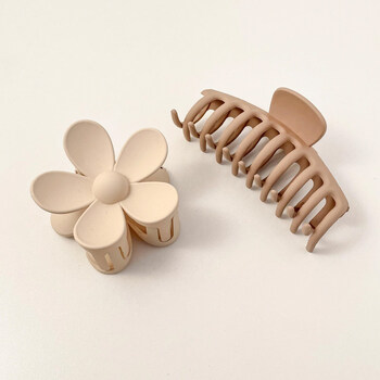 【提伯斯】咖色复古法式塑料感抓夹发夹女后脑勺夹子头饰发卡网红鲨鱼