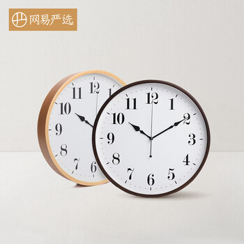 日式挂钟 北欧简约 细腻木纹 原木色【图片 价格 品牌 报价】-京东