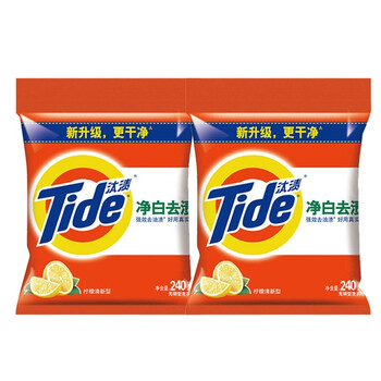 汰渍洗衣粉去渍 去污无磷型低泡易漂洗 机洗手洗均可 净白洗衣粉240g*