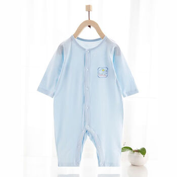 婴儿连体衣莫代尔夏季薄款哈衣爬服宝宝长袖睡衣婴幼儿空调服衣服