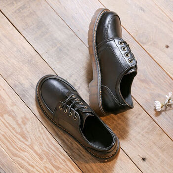 卓诗尼日系黑色小皮鞋女春季2023年新款韩版百搭复古英伦风jk单鞋